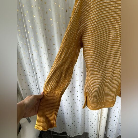 Max Studio Stripe Knit Fisherman Rib Stitch Dolman Boat Neck Sweater L - Picture 3 of 9